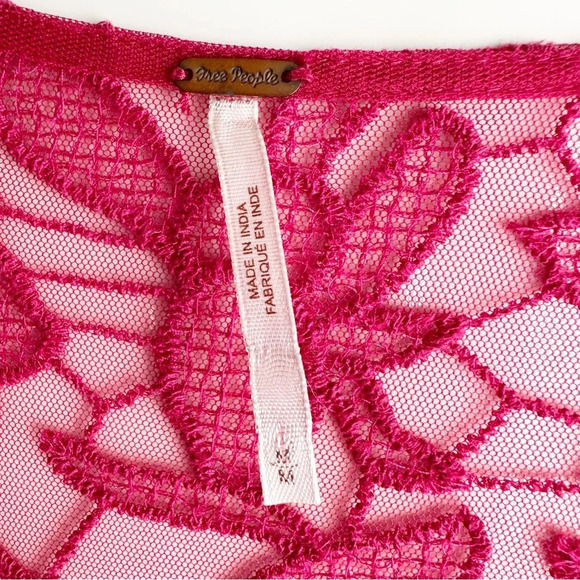 Free People Lace Boho Mini Dress Tunic Top With Love From India Medium - Picture 7 of 7